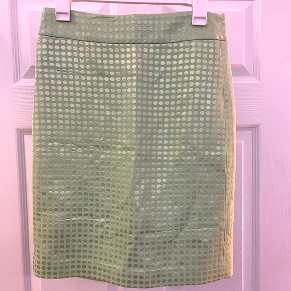 J crew pencil green dot skirt size 2 - Picture 1 of 6